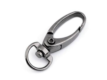 Metall Karabiner mit 10mm Fädelloch Nickel Schwarz